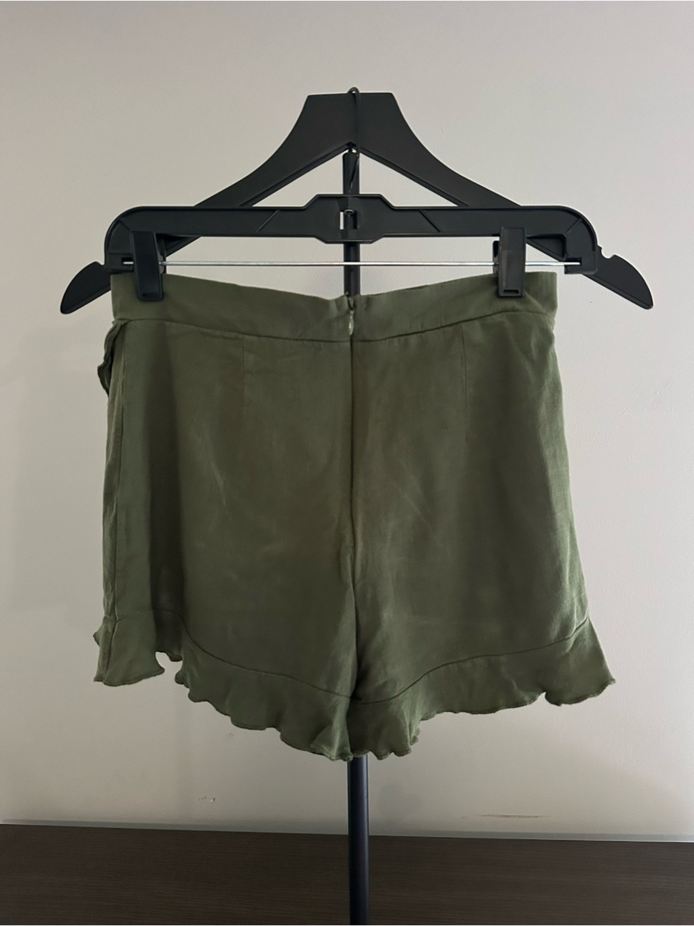 Altar'd State Olive Ruffle Mini Shorts - Picture 2 of 2